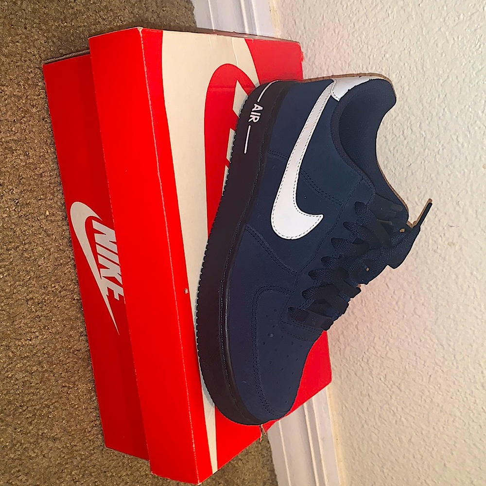 Navy blue suede Air Force ones #classic #rare